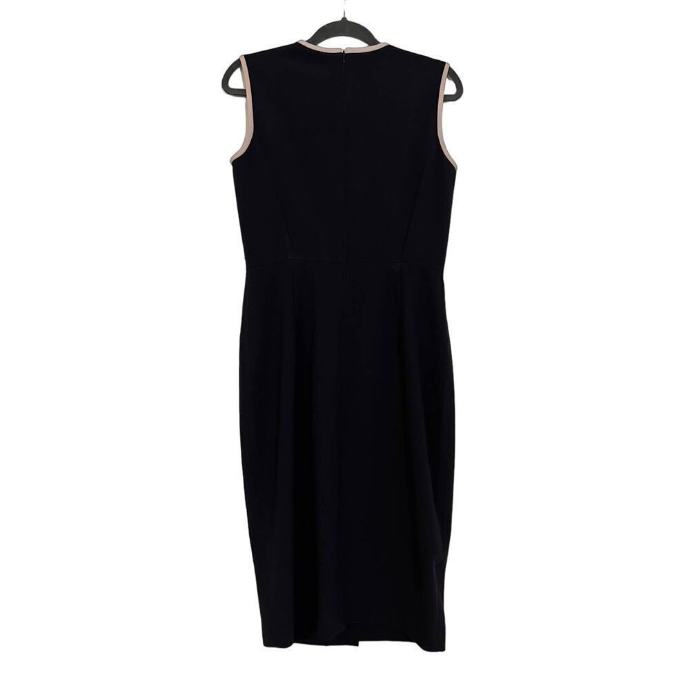 MAX MARA Navy Pink Ivory Sheath Farad Crepe Dress 8 - Picture 9 of 10